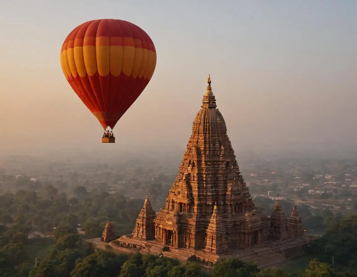 Balloon over temple