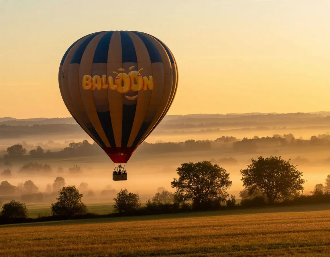 Late sunrise with balloon