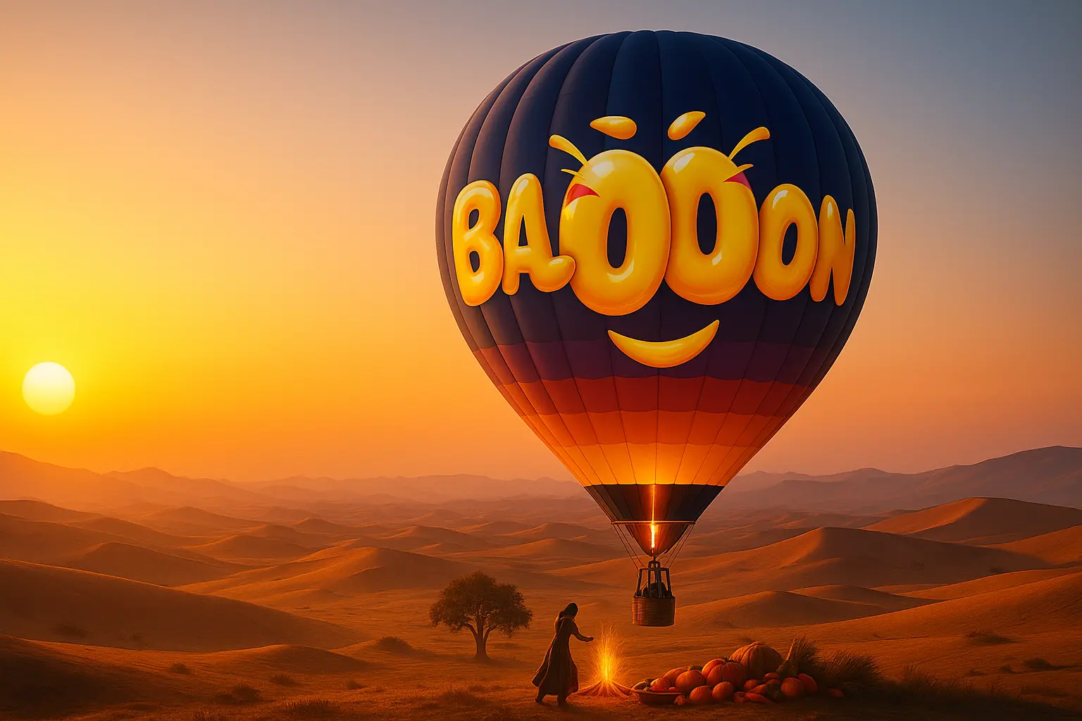 Balloon over desert