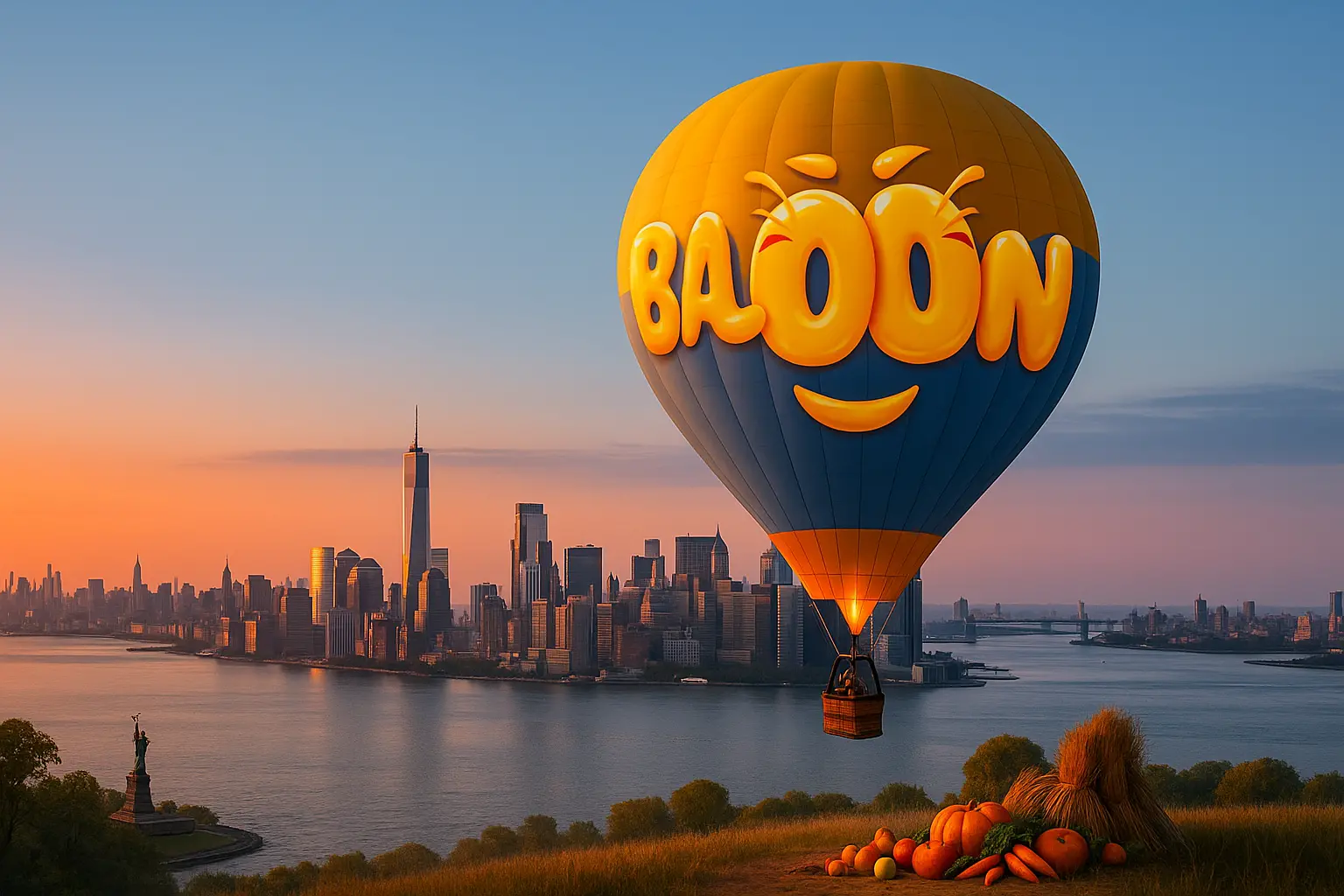 Balloon above skyline