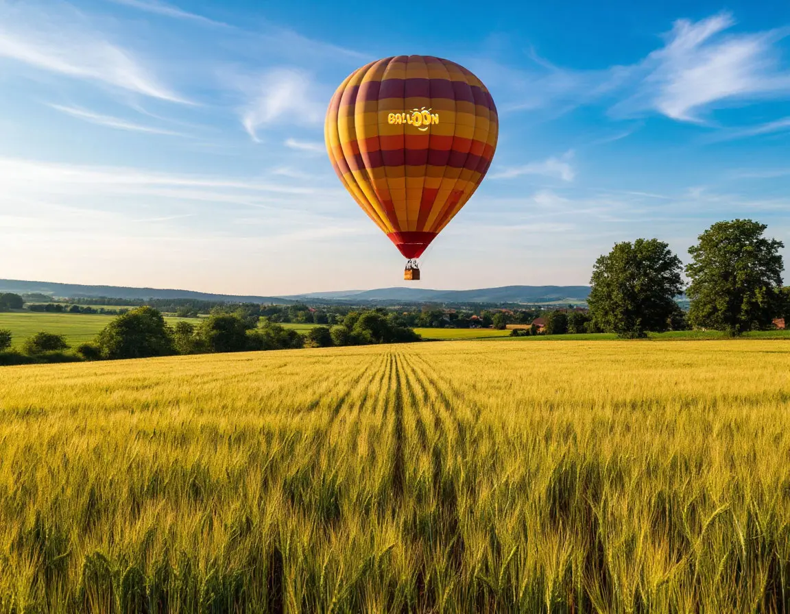 Balloon over fields
