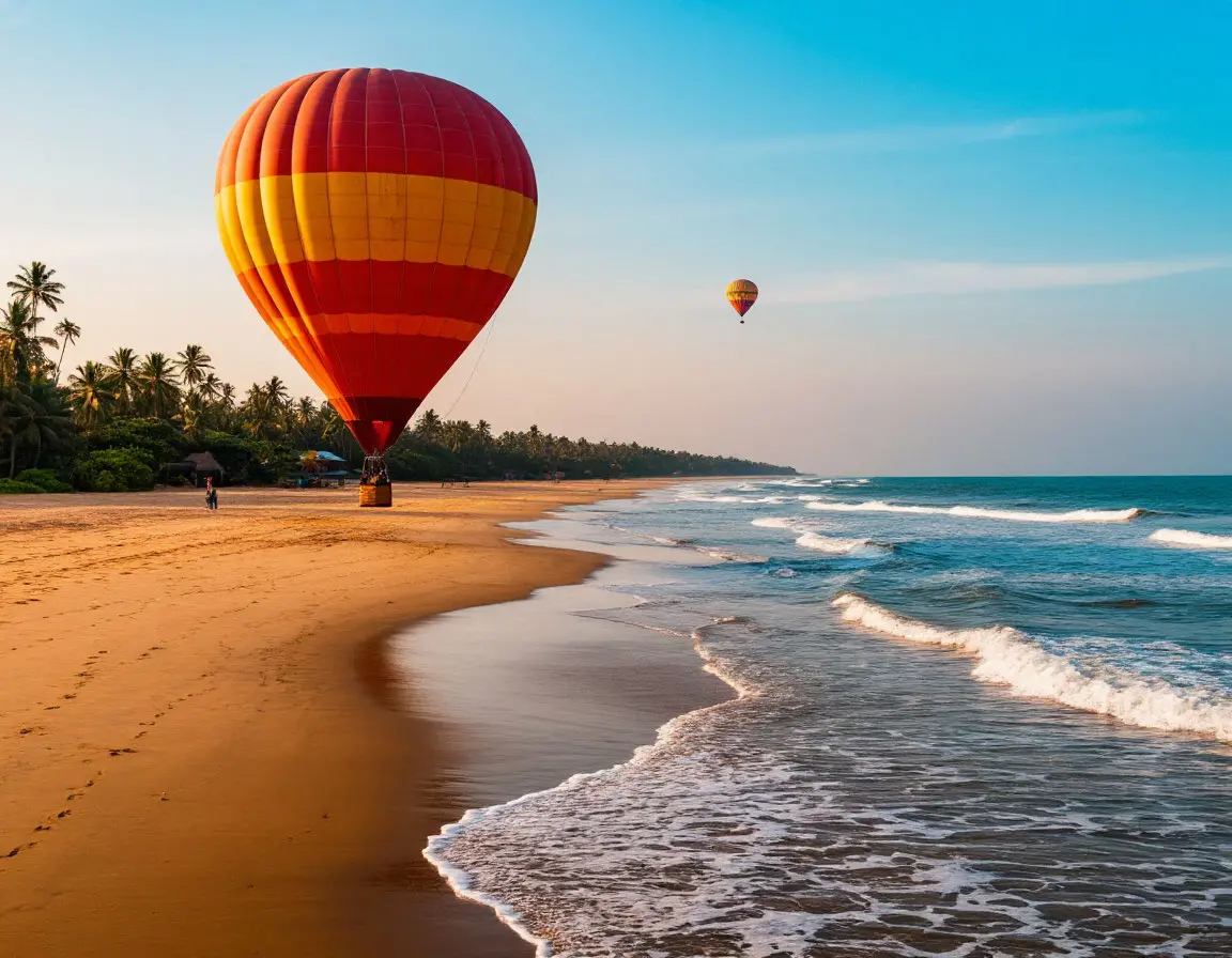 Balloon over coastal beaches